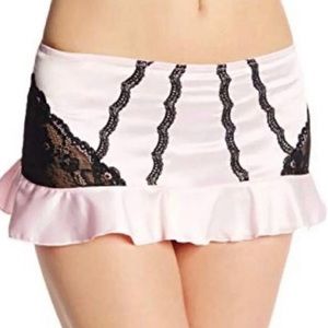 Jezebel sexy pink with black lace skirt